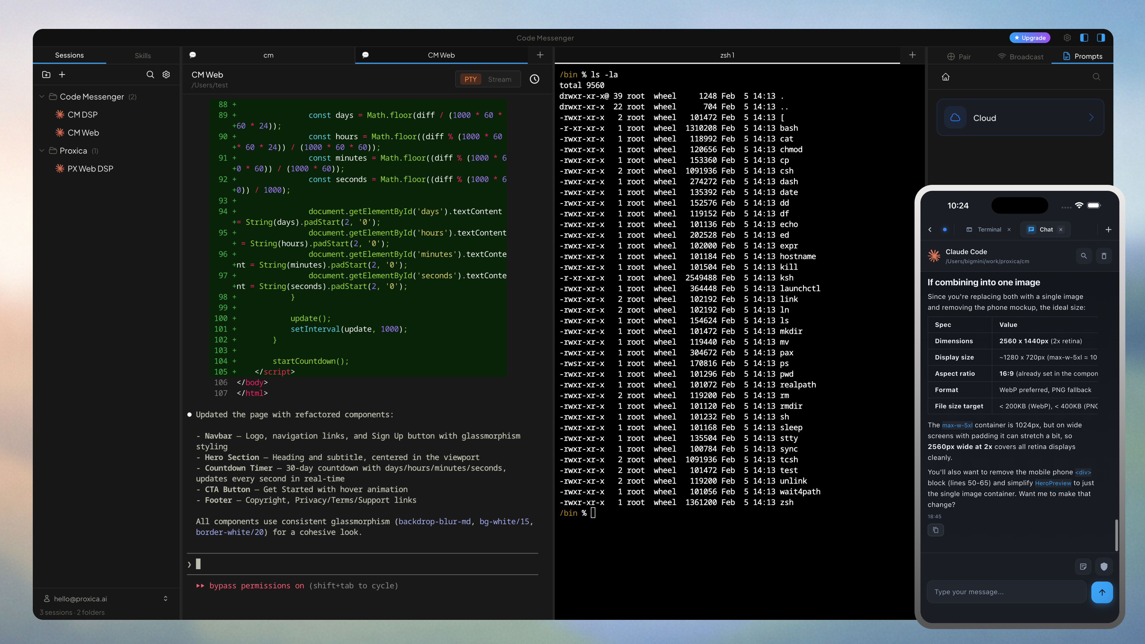 Code Messenger App Preview